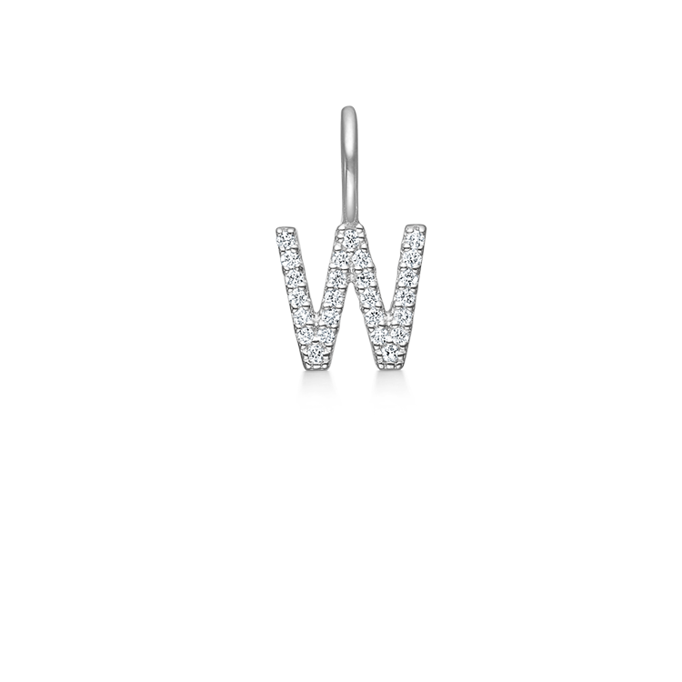 My W diamant vedhæng - 18kt Hvidguld