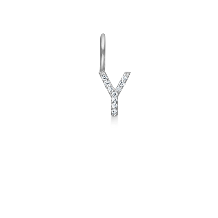 My Y diamant vedhæng - 18kt Hvidguld