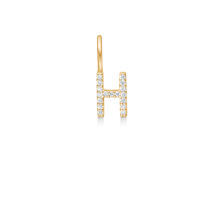 My H diamant vedhæng - 18kt Rødguld