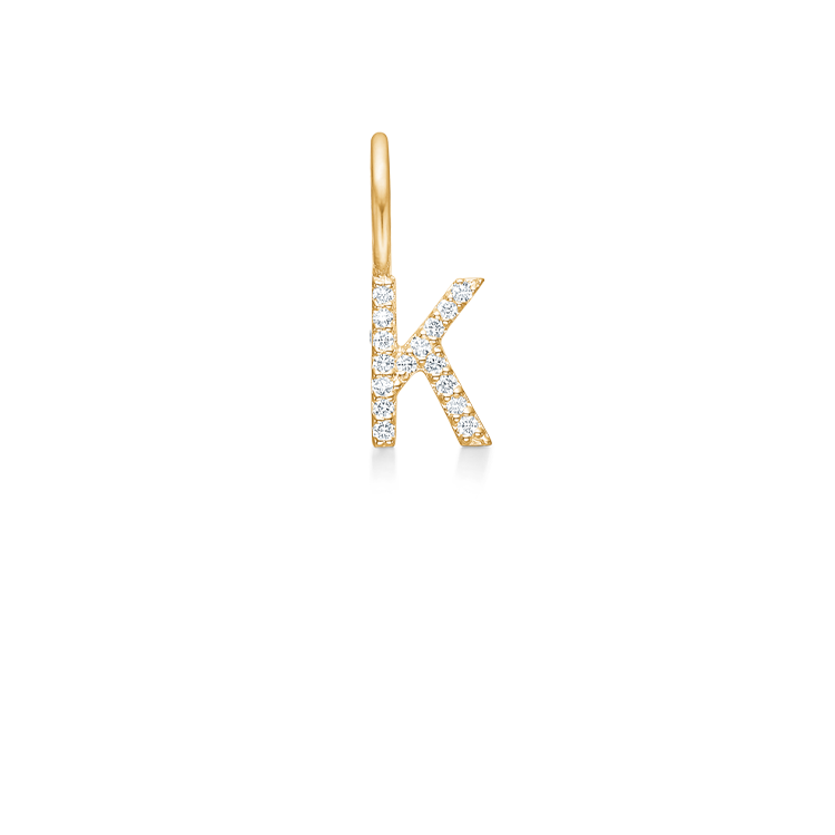 My K diamant vedhæng - 18kt Rødguld