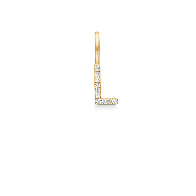 My L diamant vedhæng - 18kt Rødguld