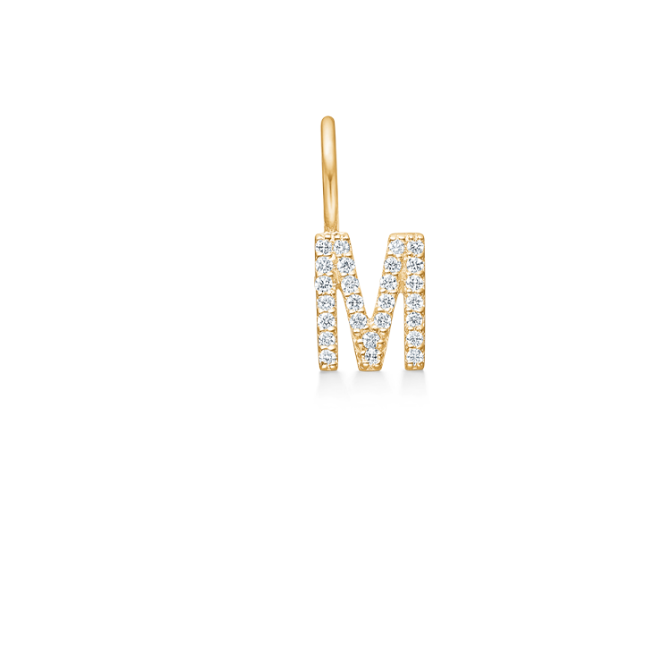 My M diamant vedhæng - 18kt Rødguld