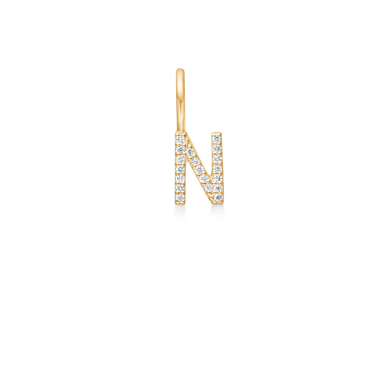My N diamant vedhæng - 18kt Rødguld