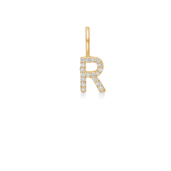 My R diamant vedhæng - 18kt Rødguld