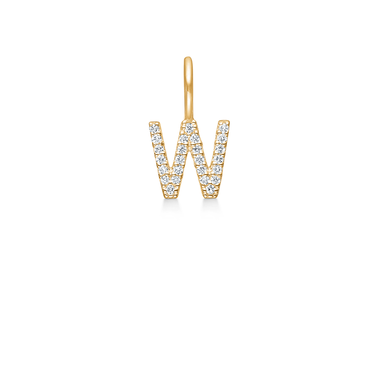 My W diamant vedhæng - 18kt Rødguld
