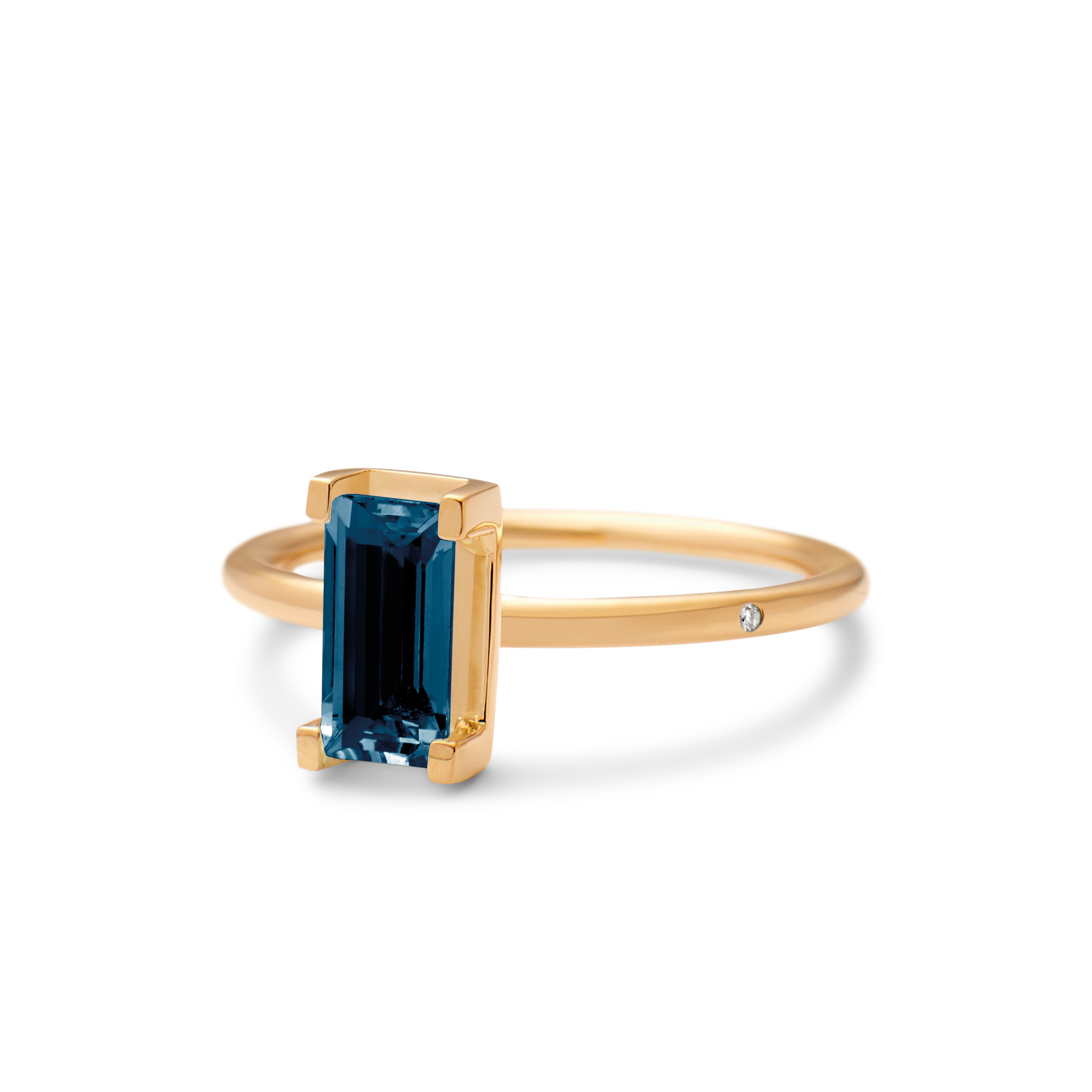 Nord London Blue ring turned - 18kt Rødguld