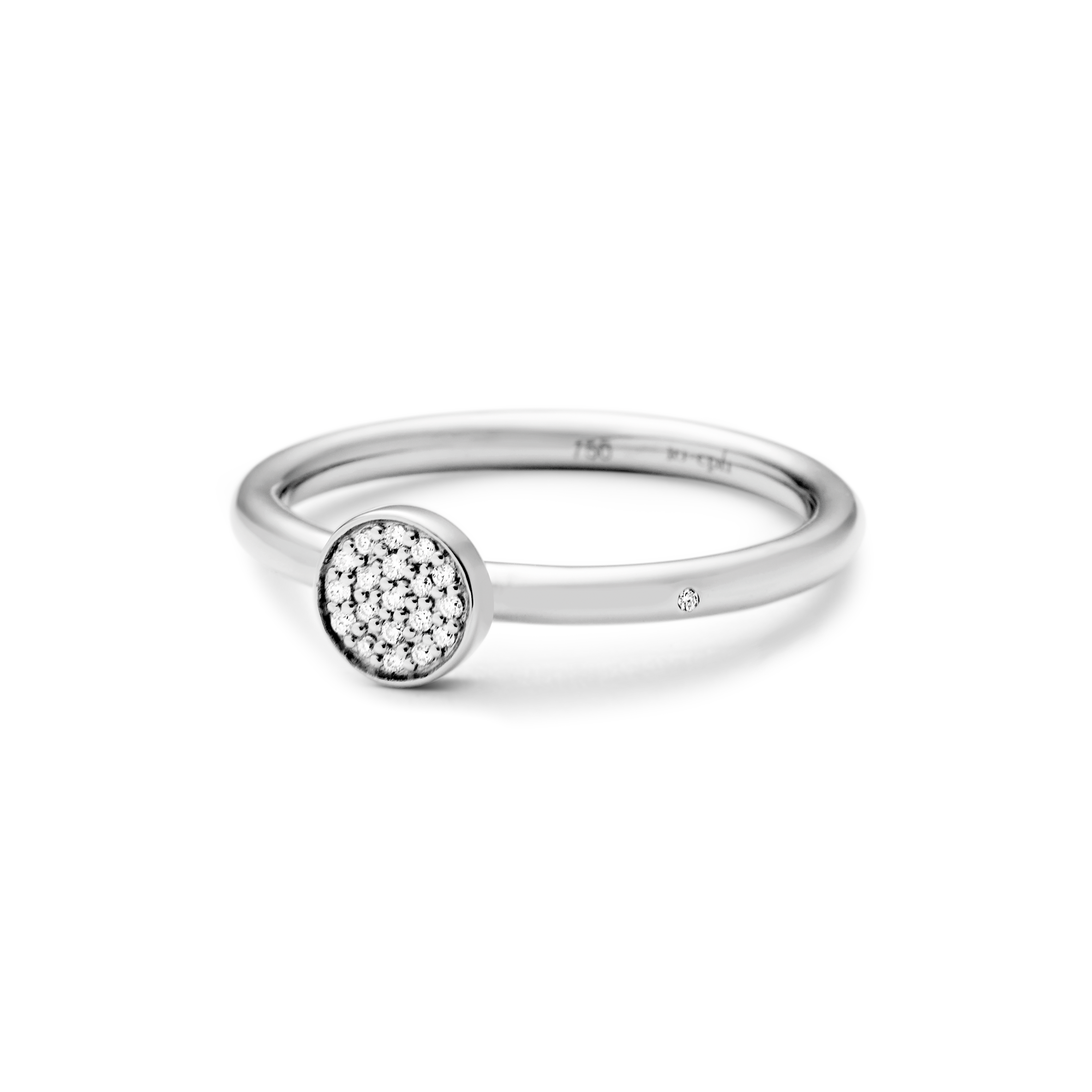 Rock Classic Round Diamantring S - 18kt Hvidguld