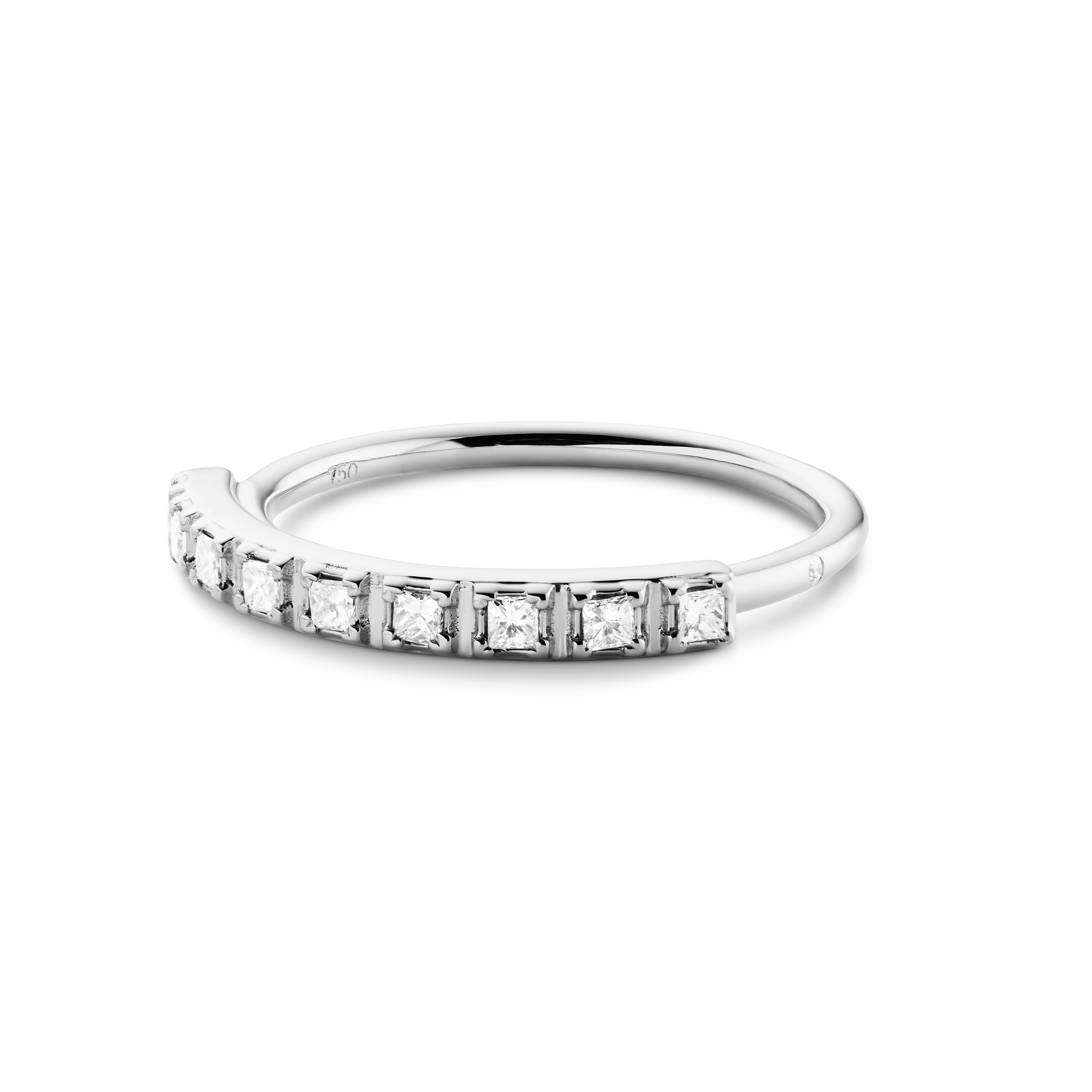 Rock Classic Diamantring aligned - 18kt Hvidguld