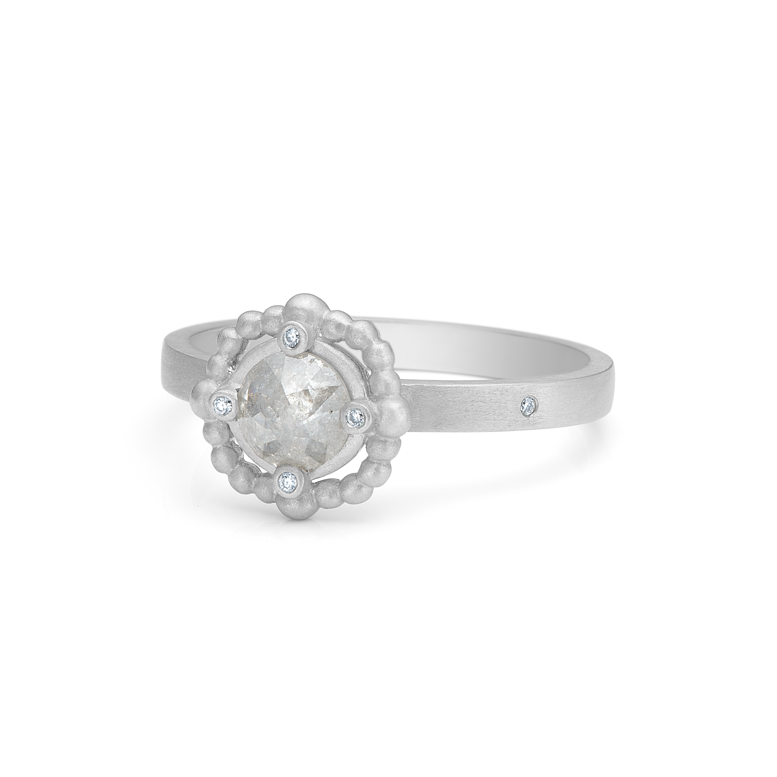 Orbit Grey diamantring - 18kt Hvidguld