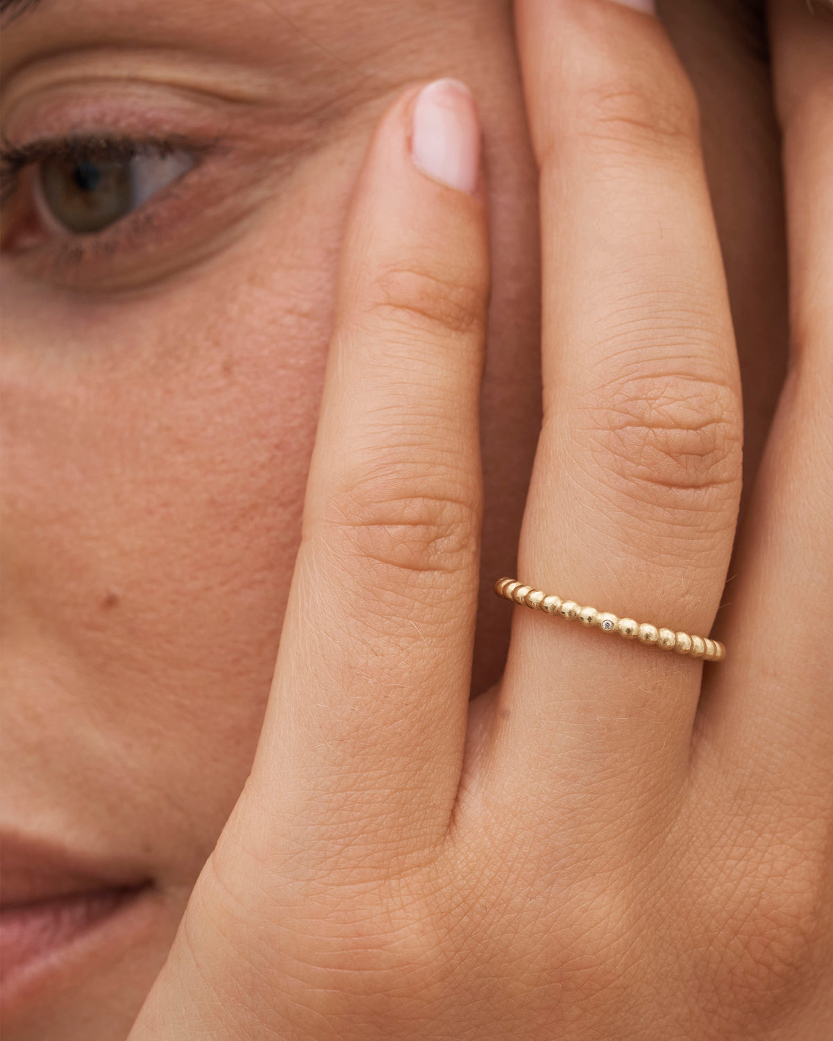 Orbit Dot ring - 18kt Rødguld