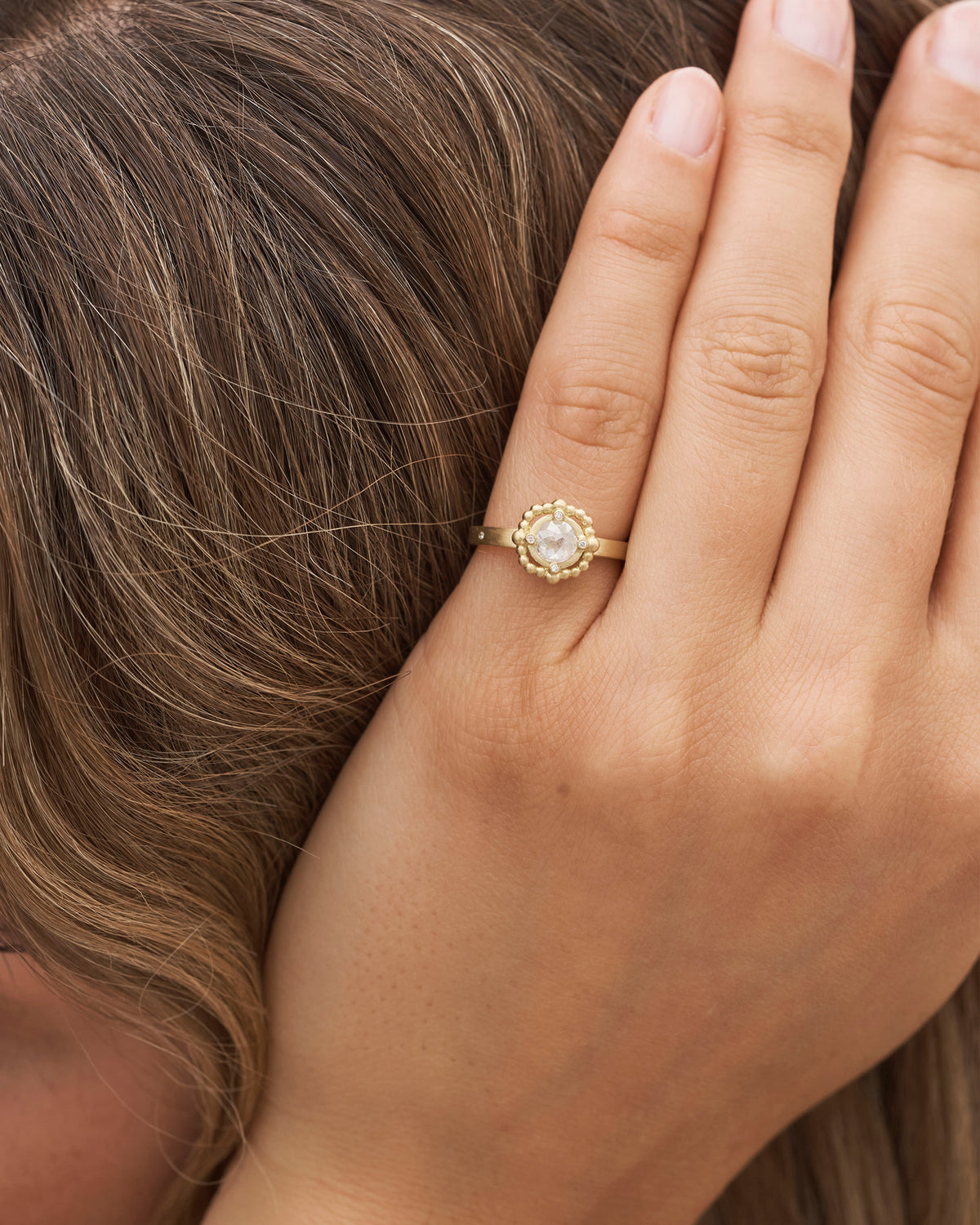 Orbit Grey diamantring - 18kt Rødguld