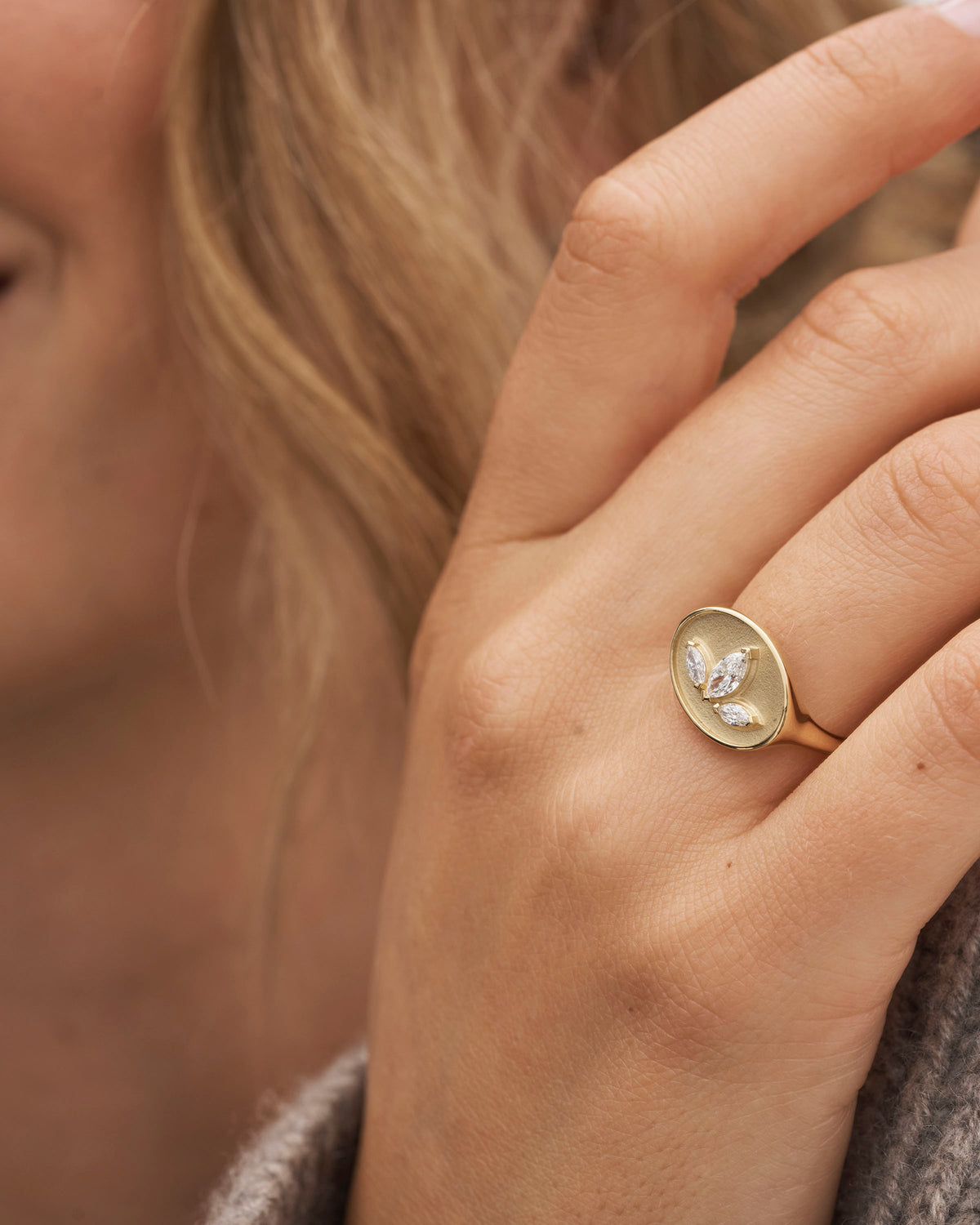 Inner Peace Lotus diamantring - 18kt Rødguld