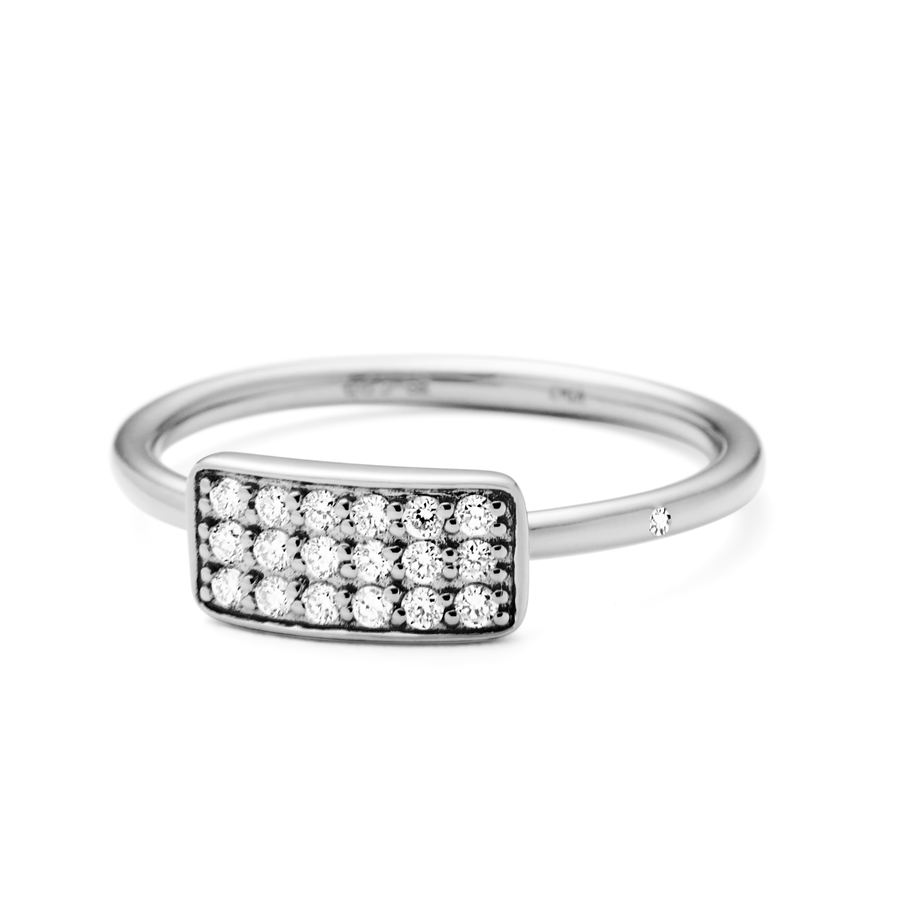 Square Diamantring - 18kt Hvidguld