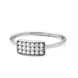Square Diamantring - 18kt Hvidguld