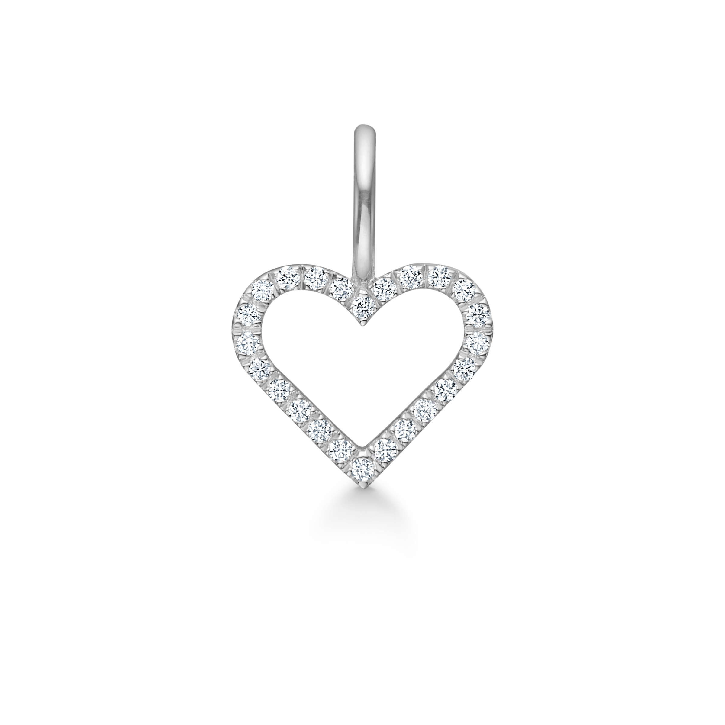 Symbols Open Heart diamant vedhæng - 18kt Hvidguld