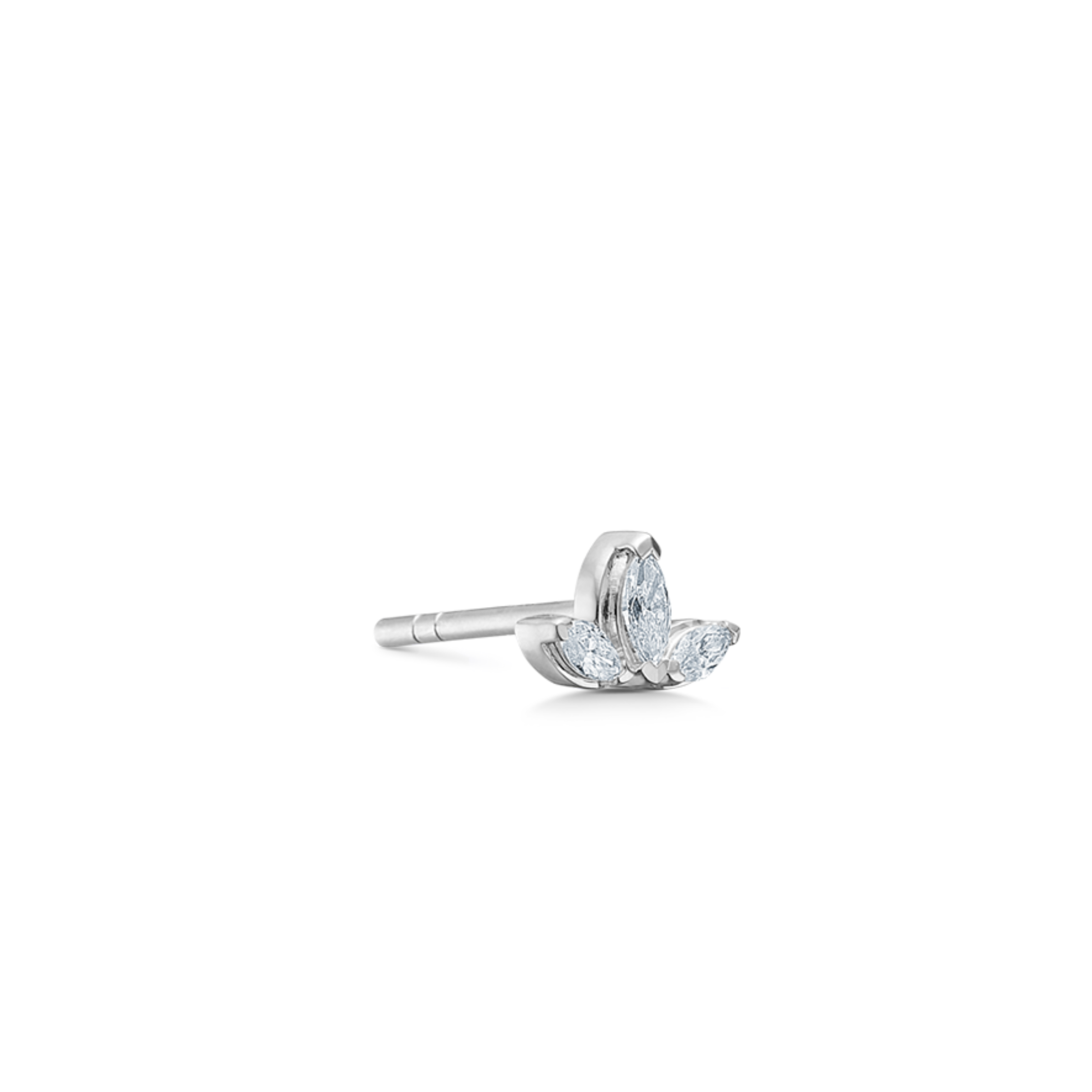 Inner Peace Lotus diamant ørestik - 18kt Hvidguld