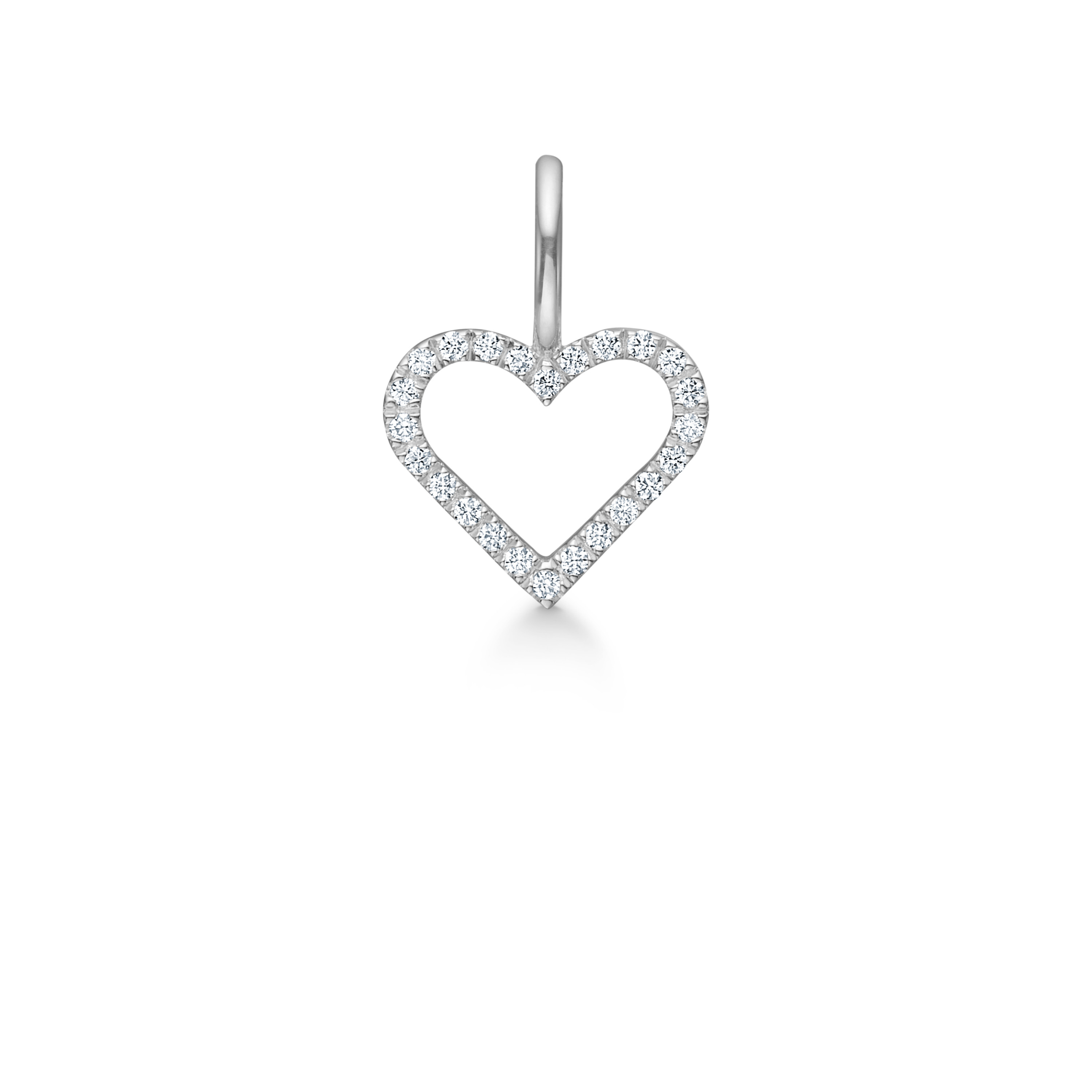 Symbols Open Heart diamant vedhæng - 18kt Hvidguld