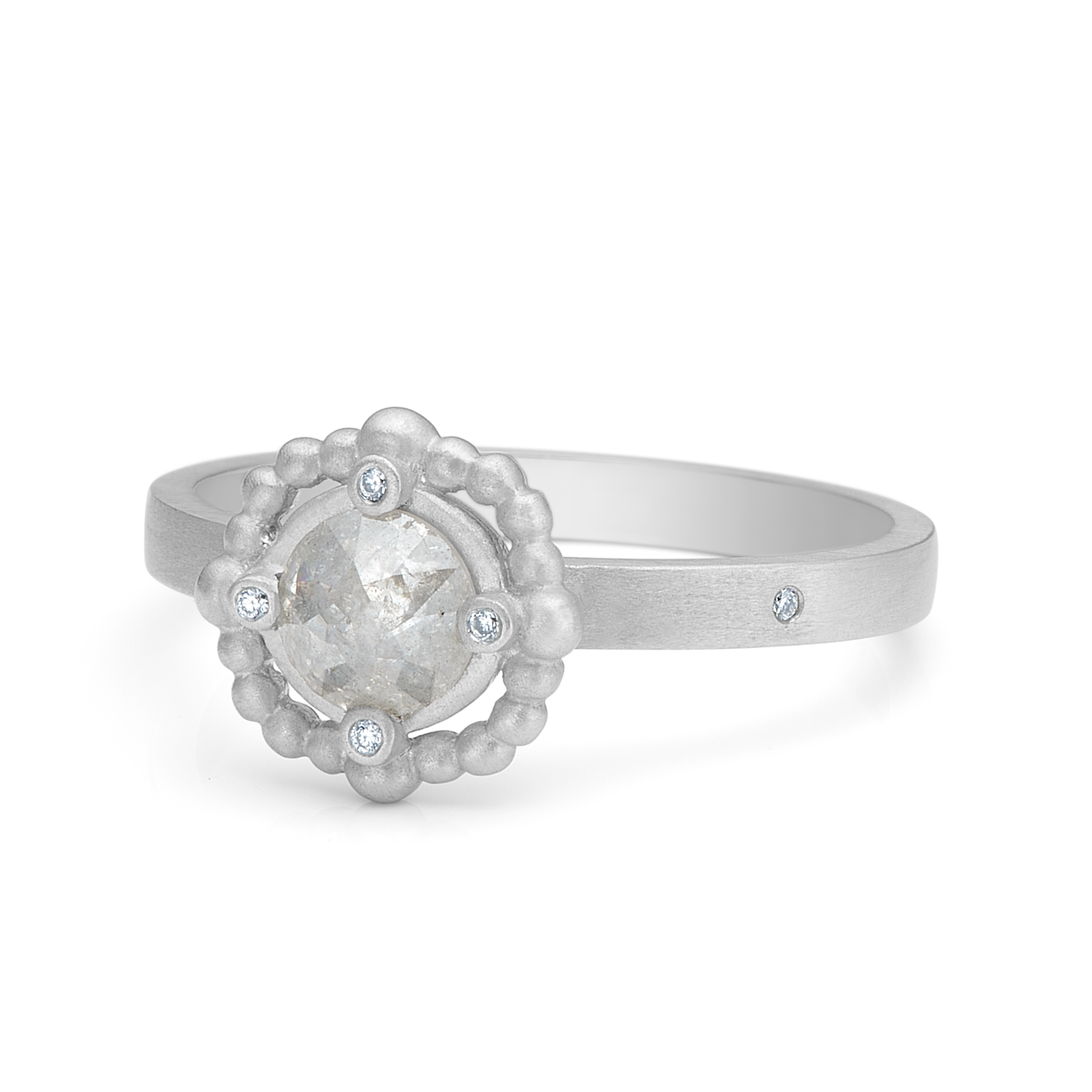 Orbit Grey diamantring - 18kt Hvidguld