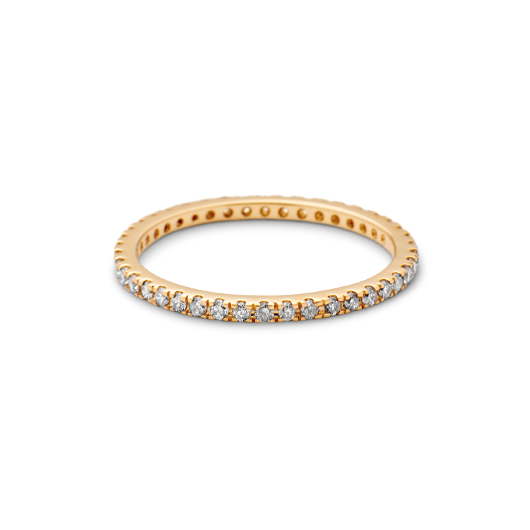 Rock Classic Grey diamantring - 18kt Rødguld
