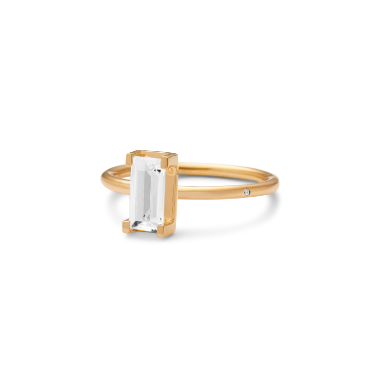 Nord White ring turned - 18kt Rødguld