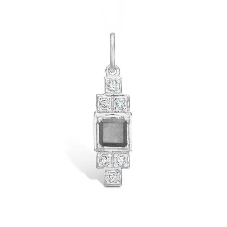 Rå Classic diamant vedhæng - 18kt Hvidguld