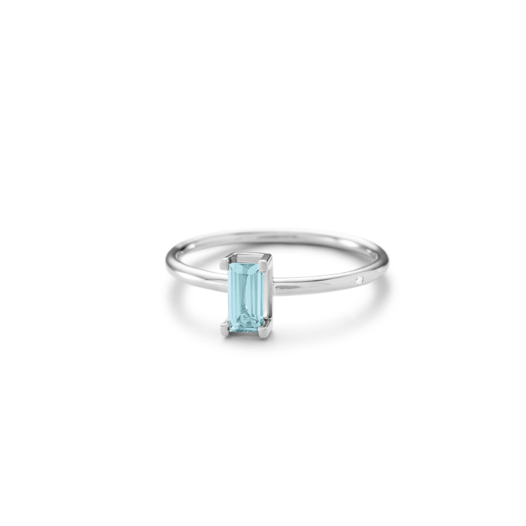Nord Blue ring S turned - 18kt Hvidguld