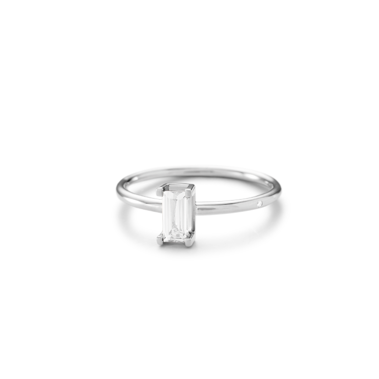 Nord White ring S turned - 18kt Hvidguld