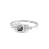 Rå Pointy Classic diamantring - 18kt Hvidguld