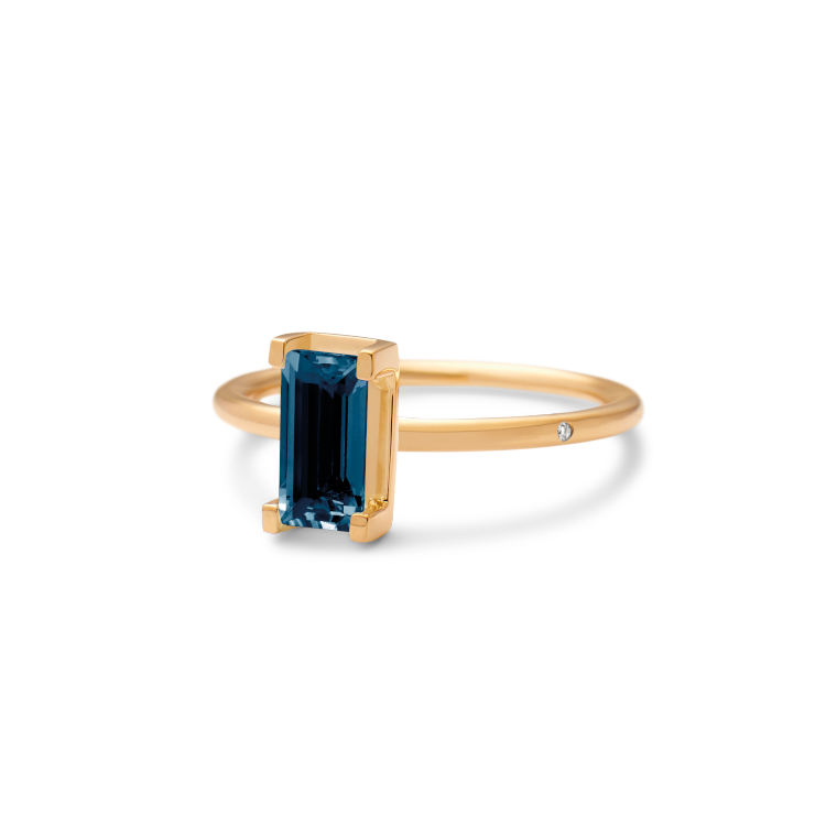 Nord London Blue ring turned - 18kt Rødguld