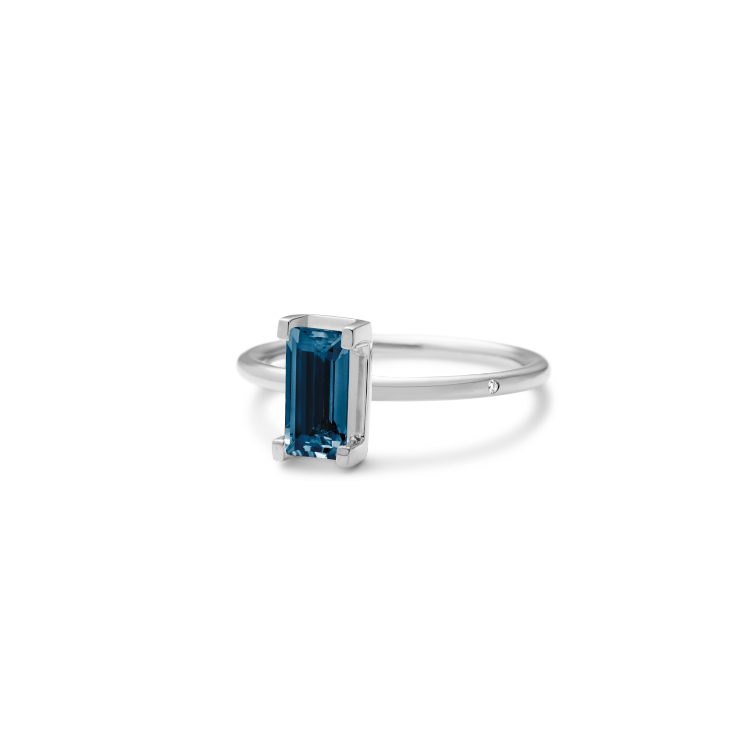 Nord London Blue ring turned - 18kt Hvidguld