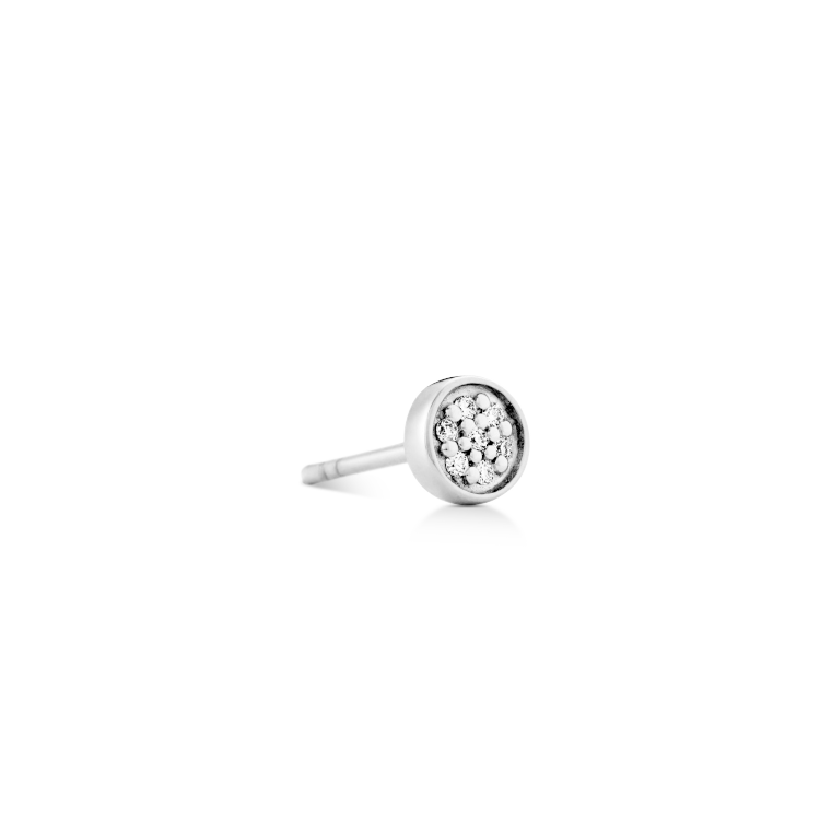 Rock Classic Round Diamant ørestik - 18kt Hvidguld