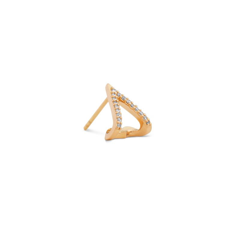 Rock Heart diamant ørestik - 18kt Rødguld