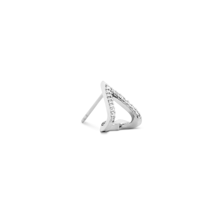 Rock Heart diamant ørestik - 18kt Hvidguld