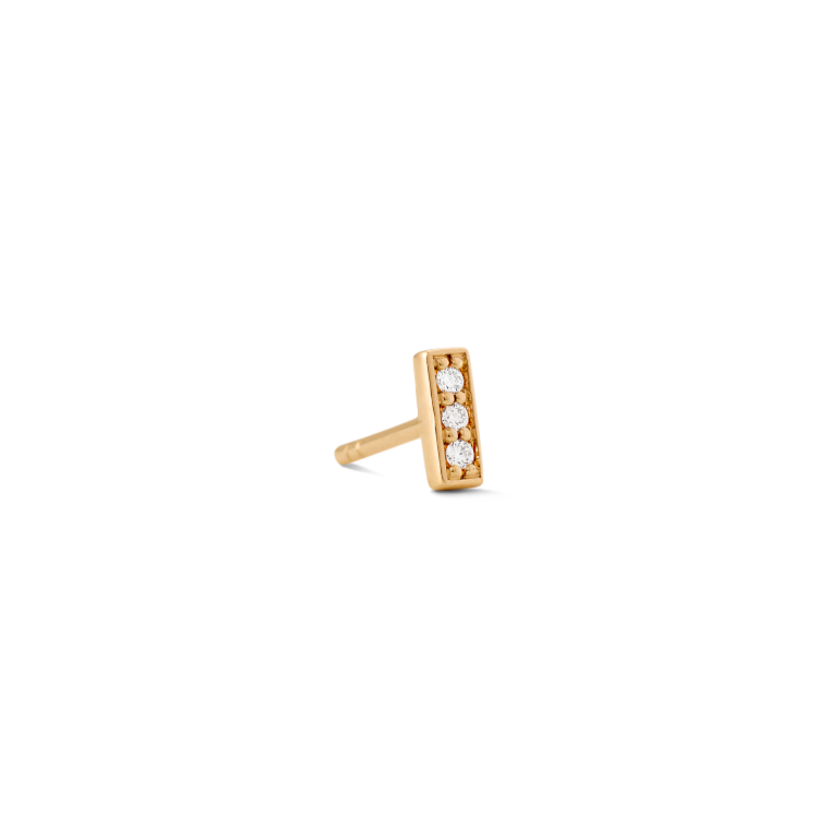 Square Diamant ørestik M - 18kt Rødguld
