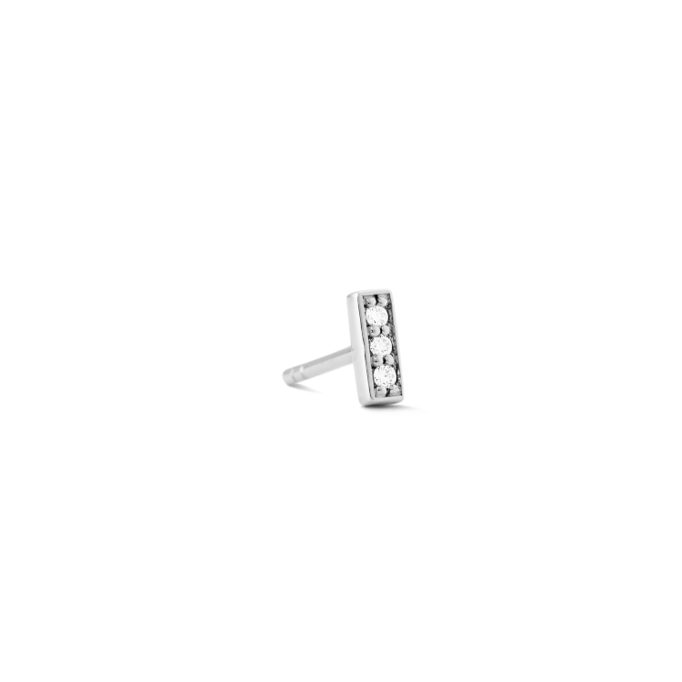 Square Diamant ørestik M - 18kt Hvidguld