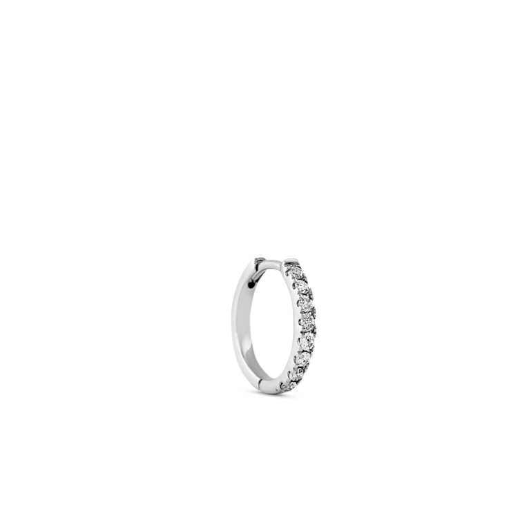 Rock Classic Grey diamant creol S - 18kt Hvidguld