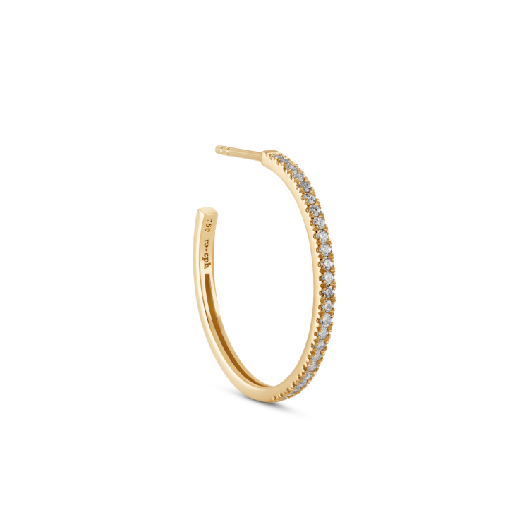Rock Classic Diamant creol M - 18kt Rødguld