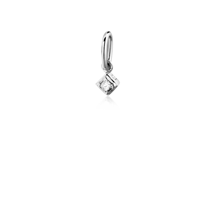 Rå Classic diamant vedhæng S - 18kt Hvidguld