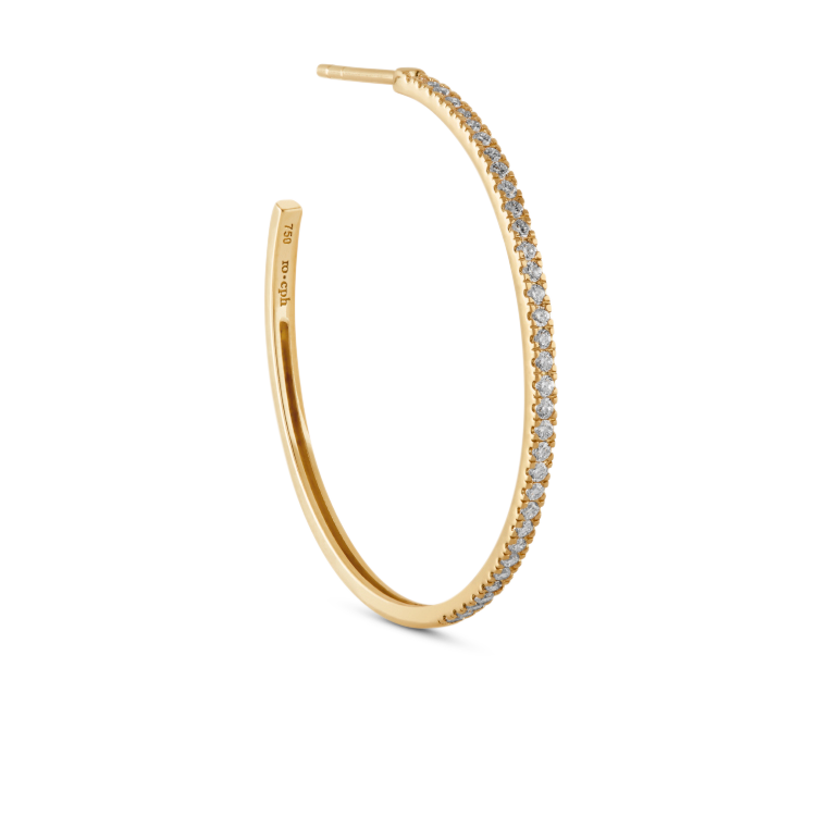 Rock Classic Diamant creol L - 18kt Rødguld
