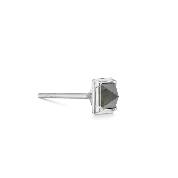 Rå Pointy diamant ørestik - 18kt Hvidguld