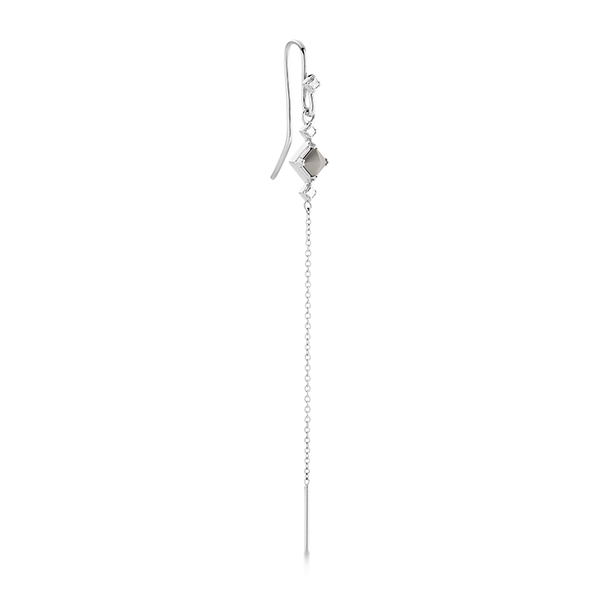 Rå Classic pointy diamant ørestik - 18kt Hvidguld
