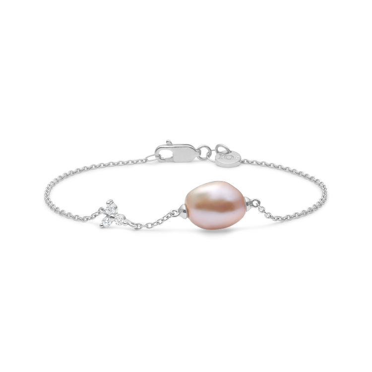 Fryd diamant perle armbånd - 18kt Hvidguld