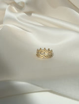 Royal ring med diamant dots - 18kt Rødguld