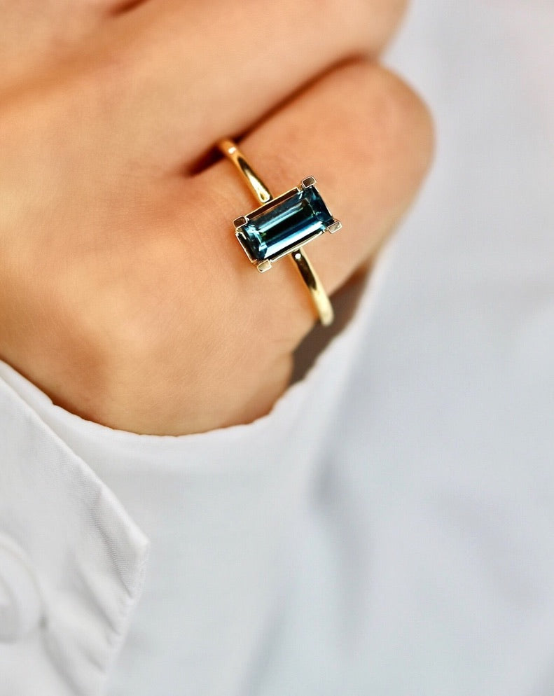 Nord London Blue ring turned - 18kt Rødguld