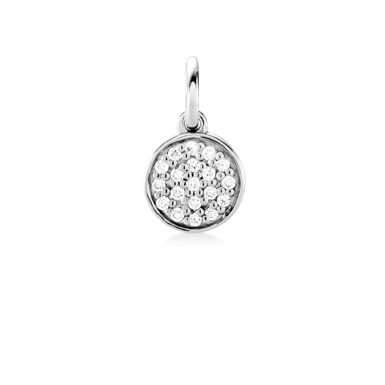 Rock Classic Round Diamant vedhæng S - 18kt Hvidguld