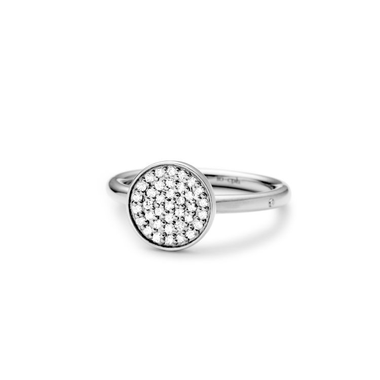 Rock Classic Round Diamantring - 18kt Hvidguld