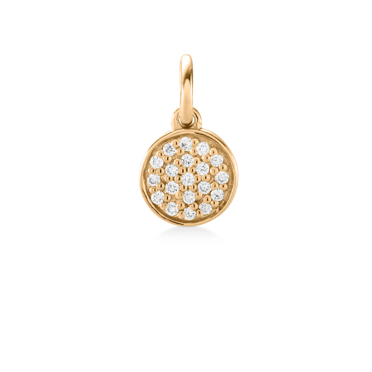 Rock Classic Round Diamant vedhæng S - 18kt Rødguld