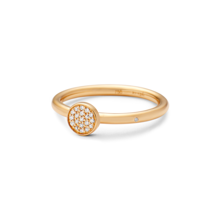 Rock Classic Round Diamantring S - 18kt Rødguld