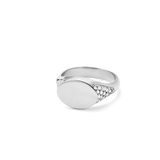 Rock diamant signetring med bund - 18kt Hvidguld