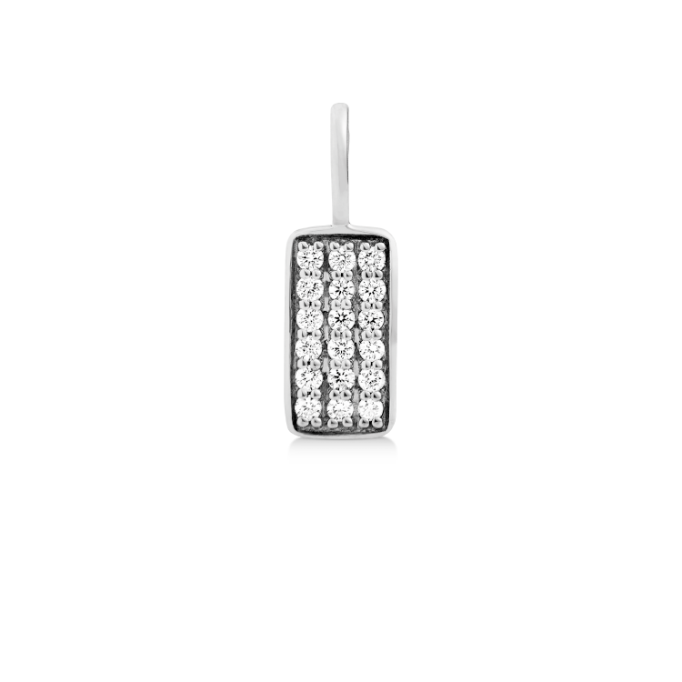 Square Diamant vedhæng - 18kt Hvidguld